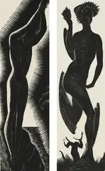 The Diver by Leon Underwood, pencil, sold Dec 2022