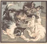 Kittens at play Signed and inscribed Kanddruck by Norbertine Bresslern-Roth, Linocut, sold Dec 2022