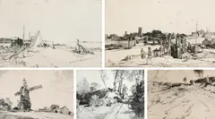 Carter's Mill by Leonard Squirrell, pencil, sold Dec 2022