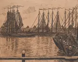 Flotille de Pêche by Théo van Rysselberghe, Etching and aquatint, sold Dec 2022