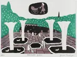 Kensington Gardens by Julian Trevelyan, Etching and aquatint, sold Dec 2022