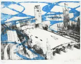 The Thames by Julian Trevelyan, Etching and aquatint, sold Dec 2022