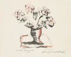 A vase of flowers Signed and inscribed To Clif and Yoma from Cecil by Cecil Collins, Monotype, sold Dec 2022