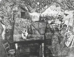 Tamarisk & Sweet William Etching by Bryan Ingham, Etching, offered Dec 2022