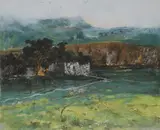 La Torre di Dante Signed and dated Casciaro 30 by Giuseppe Casciaro, Pastel, sold Dec 2022