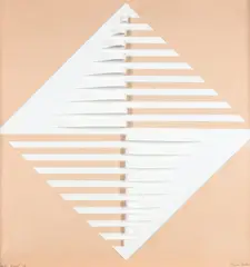 White Relief Signed and dated Evin Nolan 86 by Evin Nolan, sculpture, sold Dec 2022