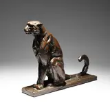 Sitting Cheetah Maquette Signed and numbered Dylan Lewis/11/15 by Dylan Lewis, 2003, Bronze, sold Dec 2022