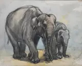 The Ark by Stella Crofts, watercolour and pencil on paper, sold Dec 2022