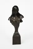Ethne painted bronze bust of an Art Nouveau maiden by Giovanni Schoeman, bronze, sold Dec 2022