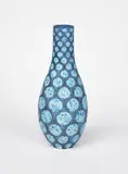 Blue wax resist thrown vessel by Peter Beard, photograph, sold Dec 2022