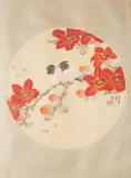 COTTON TREE AND A PAIR OF PARADISE FLYCATCHERS A Chinese painting by Yu Jigao, ink and colour on paper, sold Nov 2022