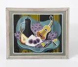 Still life with Guitar by Doris Brabham Hatt, oil, sold Oct 2022