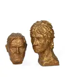 Brian Epstein and John Lennon by John Judkins, sculpture, offered Oct 2022