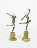 Dancers a pair of patinated bronze and ivory figures by Josef Lorenzl, bronze and ivory, sold Oct 2022