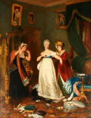 The new gown by Henry James Richter, oil on panel, sold Dec 2014