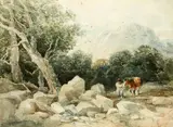 Welsh landscape by David Cox Snr. O.W.S., watercolour, sold Dec 2014