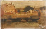 canal scene by Teodoro Wolf Ferrari, oil on panel, sold Jun 2024