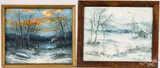 winter landscapes by Victor Shearer, oil on canvas, sold Jun 2024