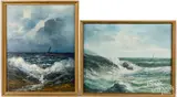 coastal scenes by Victor Shearer, oil, sold Jun 2024