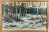 winter landscape by Victor Shearer, oil on canvas, sold Jun 2024