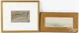 landscape by George Casadei, oil on board, sold Jun 2024