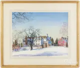 portrait of a large house by Ernest Edwin Anthony, watercolor, sold Jun 2024