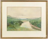 /gouache landscape by Ferdinand Schuyler Matthews, watercolor, sold Jun 2024
