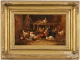 of chickens by Claude Guilleminet, oil on canvas, sold Jun 2024