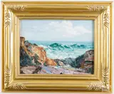 seascape by William Otis Swett, oil on canvas board, sold Jun 2024