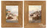 coastal scenes with mother and child by John Henry Boel, oil on canvas, sold May 2024
