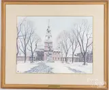 Independence Hall by James Ross, lithograph, sold May 2024