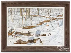 titled A Winter's Afternoon by Robert Sarsony, oil on canvas, sold May 2024