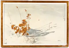titled Winter Poetry by Robert Sarsony, oil on canvas, sold May 2024