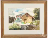 landscape by Ranulph Bye, watercolor, sold May 2024
