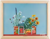 titled Summer Flowers by Harry Dunn, acrylic on board, sold May 2024