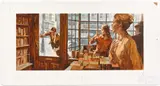 illustration Slow Through Eden/Bookstore by H. Tom Hall, acrylic, sold May 2024