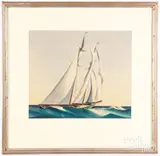 sailboat by Sándor Bernáth, watercolor, sold May 2024