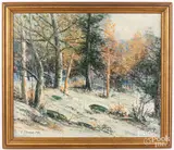 winter landscape by Victor Shearer, oil on canvas, sold May 2024
