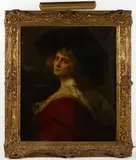 ATTRIBUTED, PORTRAIT OF A LADY by Charles Frederick Naegele, oil on canvas, sold Jun 2025