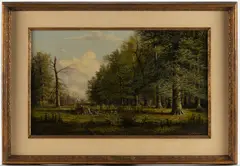 BEECHES IN JUNE LANDSCAPE PAINTING by William McKendree Snyder, oil on canvas, sold Jun 2025
