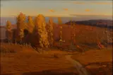 AUTUMNAL LANDSCAPE PAINTING by Gustave Adolphe Wiegand, oil on canvas, sold Jun 2025