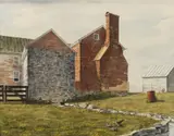 PAINTING OF A FARMHOUSE by Bonnie Marie Chumley, watercolor on paper, sold Jun 2025
