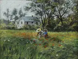 WILD FLOWERS DRAWING by Bonnie Marie Chumley, pastel on paper, sold Jun 2025