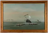 ATTRIBUTED, FOLK ART WHALING SCENE by Walter C. Parkes, oil on panel, sold Jun 2025
