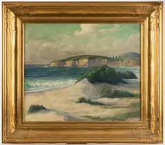 CALIFORNIA COASTAL LANDSCAPE PAINTING by Lee Hayes, oil on board, sold Apr 2025
