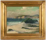 CALIFORNIA COASTAL LANDSCAPE PAINTING by Lee Hayes, oil on board, sold Apr 2025