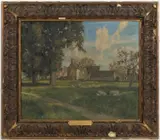 WASHINGTON MANOR HOUSE PAINTING PRESENTED TO JOHN W. DAVIS (WEST VIRGINIA, 1873-1955) by Stephen Reid, oil on canvas, sold Apr 2025