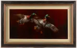 SPORTING PAINTING by George Dick, oil on Masonite, sold Apr 2025