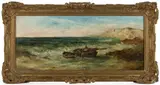 SEASCAPE PAINTING by E. Wood, oil on canvas, sold Apr 2025