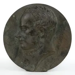 ATTRIBUTED by David d'Angers, BRONZE PLAQUE OF PAUL DELAROCHE (FRENCH, sold Apr 2025